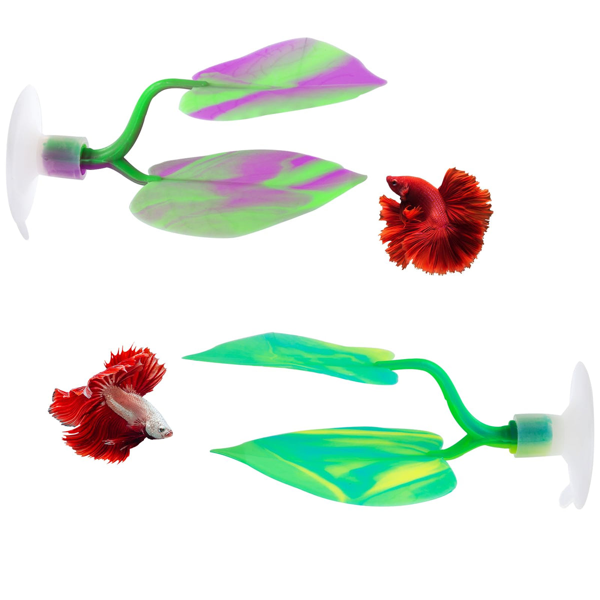 SLSON hamac-feuille-betta en silicone doux pour repos sûr des nageoires