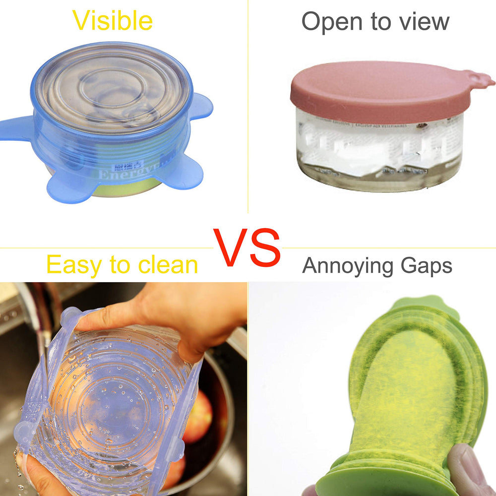 Couvercles en silicone SLSON bleu, lavable au lave-vaisselle et résistant à la chaleur.