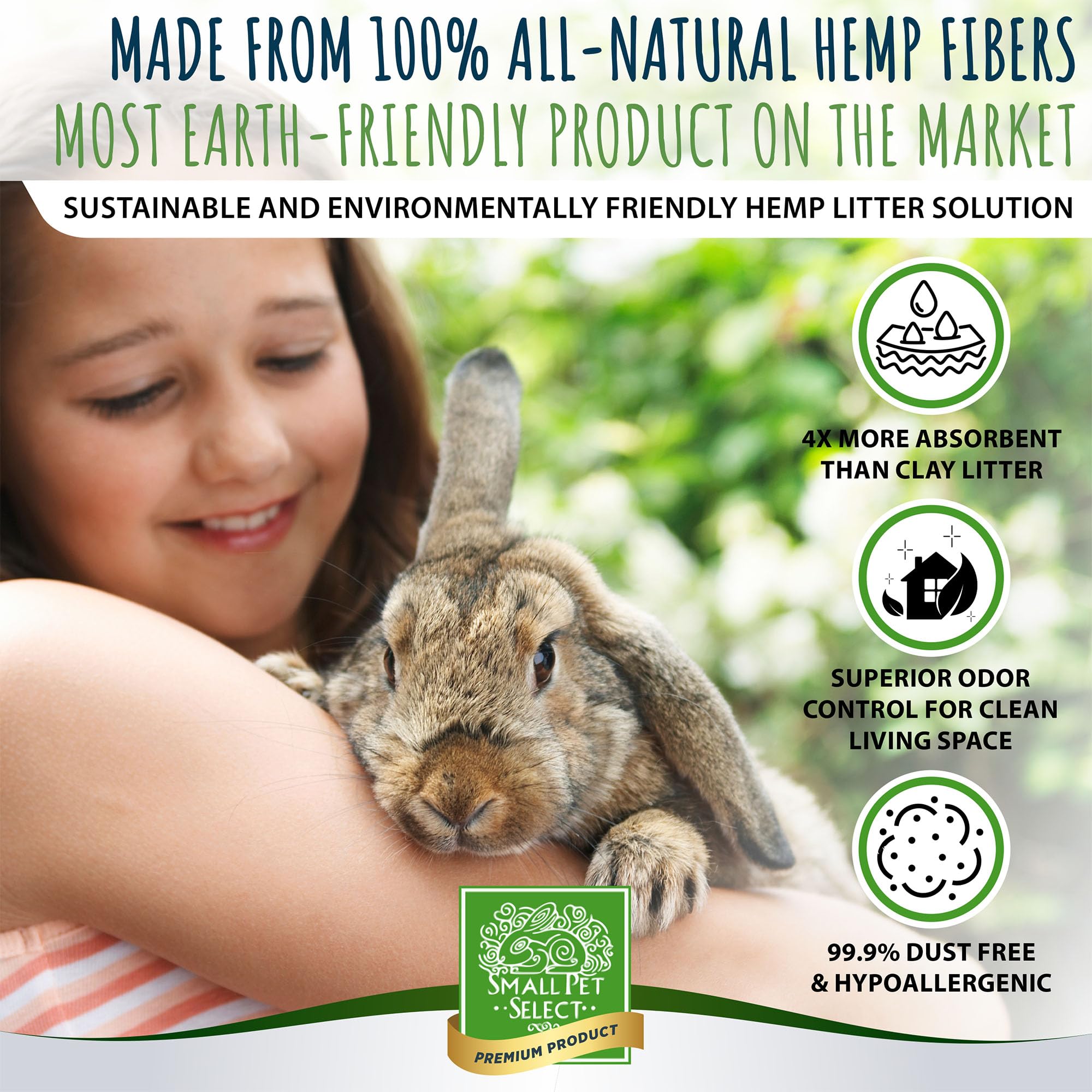 Small Pet Select absorption élevée en chanvre pour réduire l'humidité.