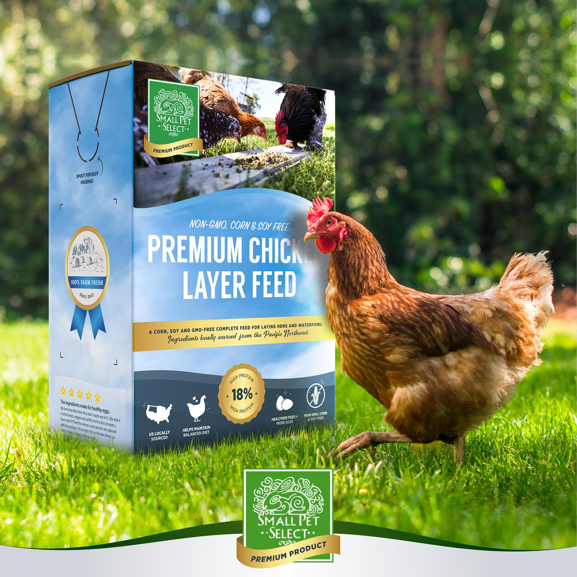 Small Pet Select Chicken Layer Feed : sans maïs ni soja, sans additifs inutiles.