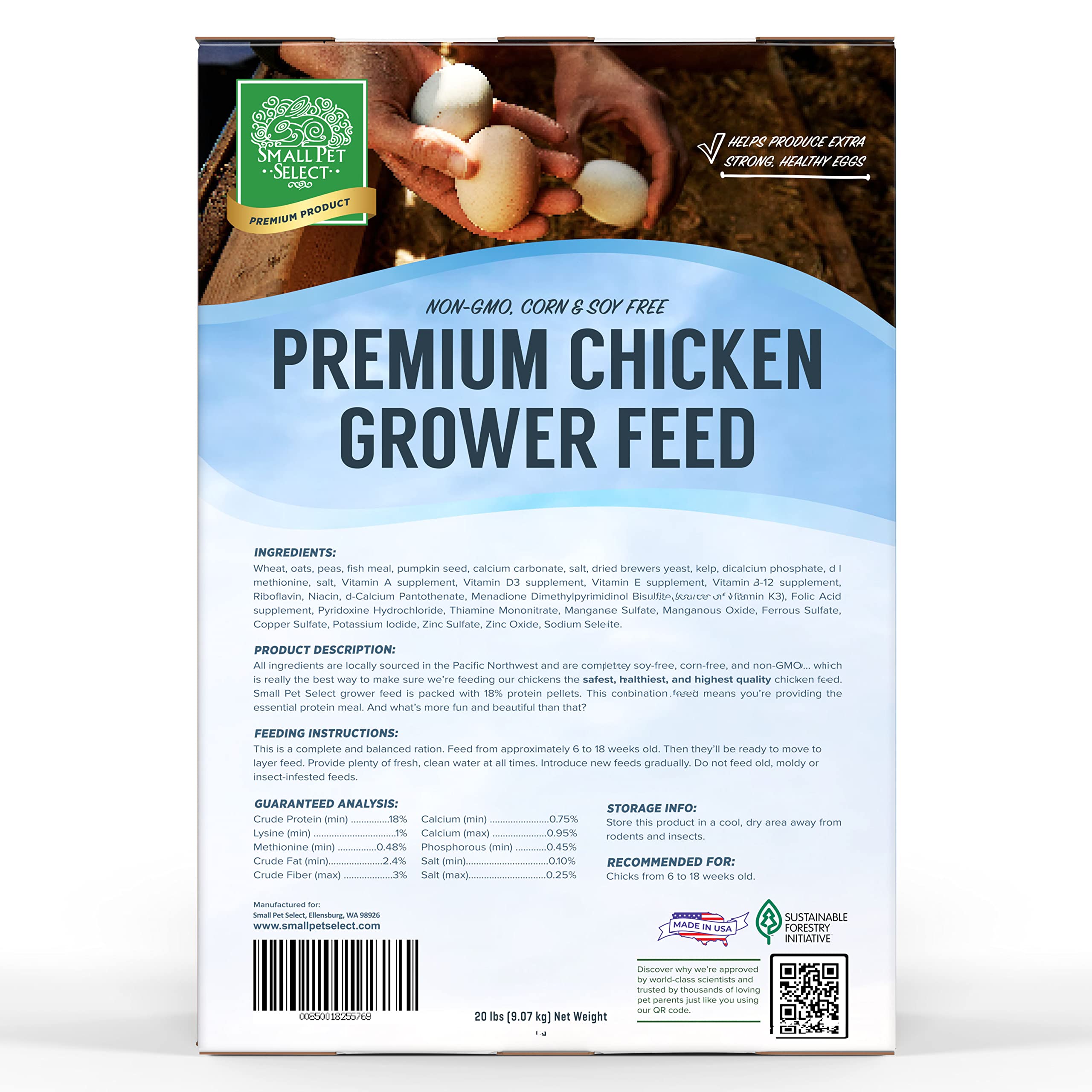 Conditionnement de 20 lb, pratique et stockable.