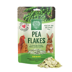 Flocons de pois Small Pet Select dans un bocal, snack naturel pour petits animaux.