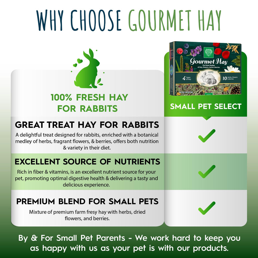 Small Pet Select foin pour forage, encourage l'activité et l'exploration des petits animaux.