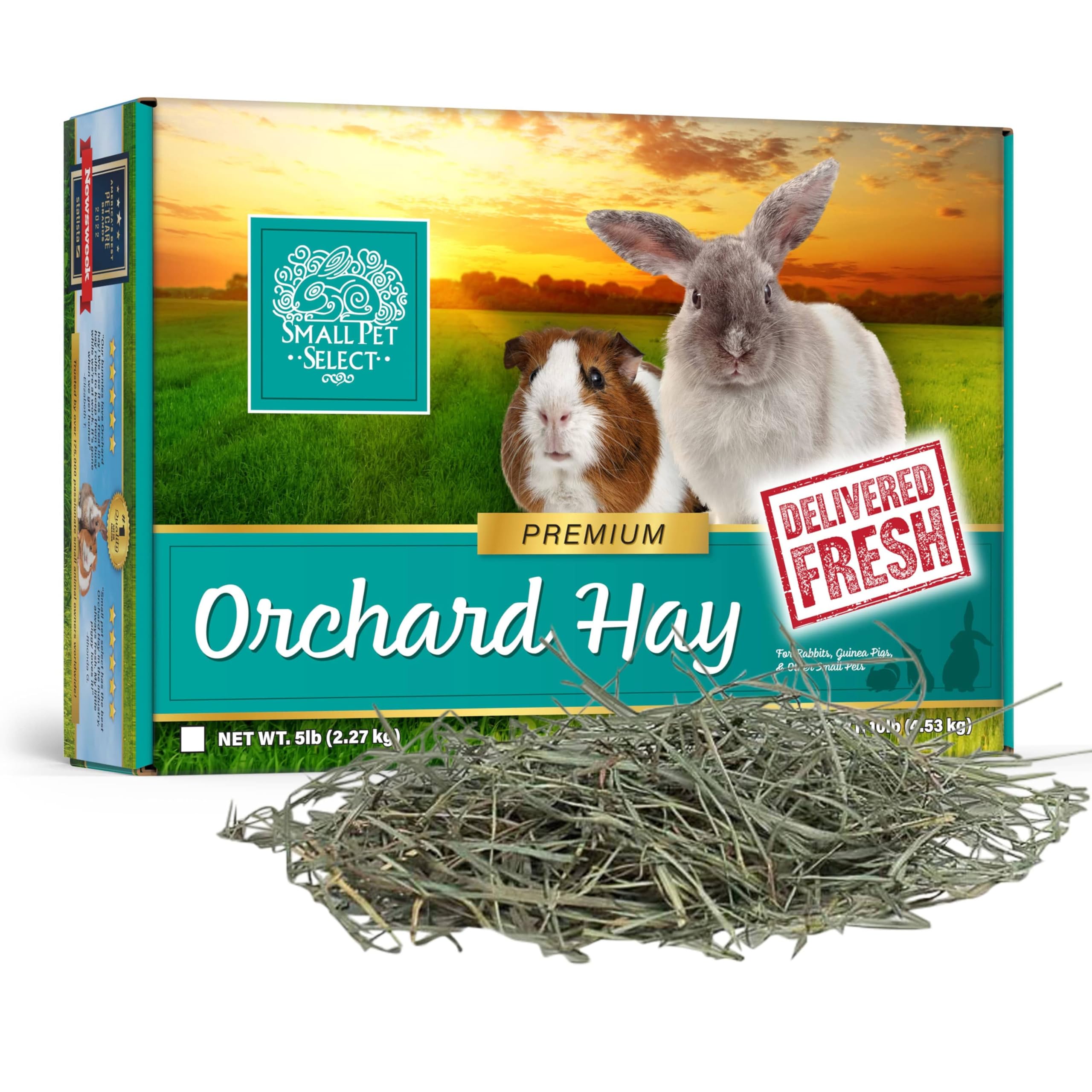 Small Pet Select foin-herbe-verger-frais, idéal pour lapins et cobayes.