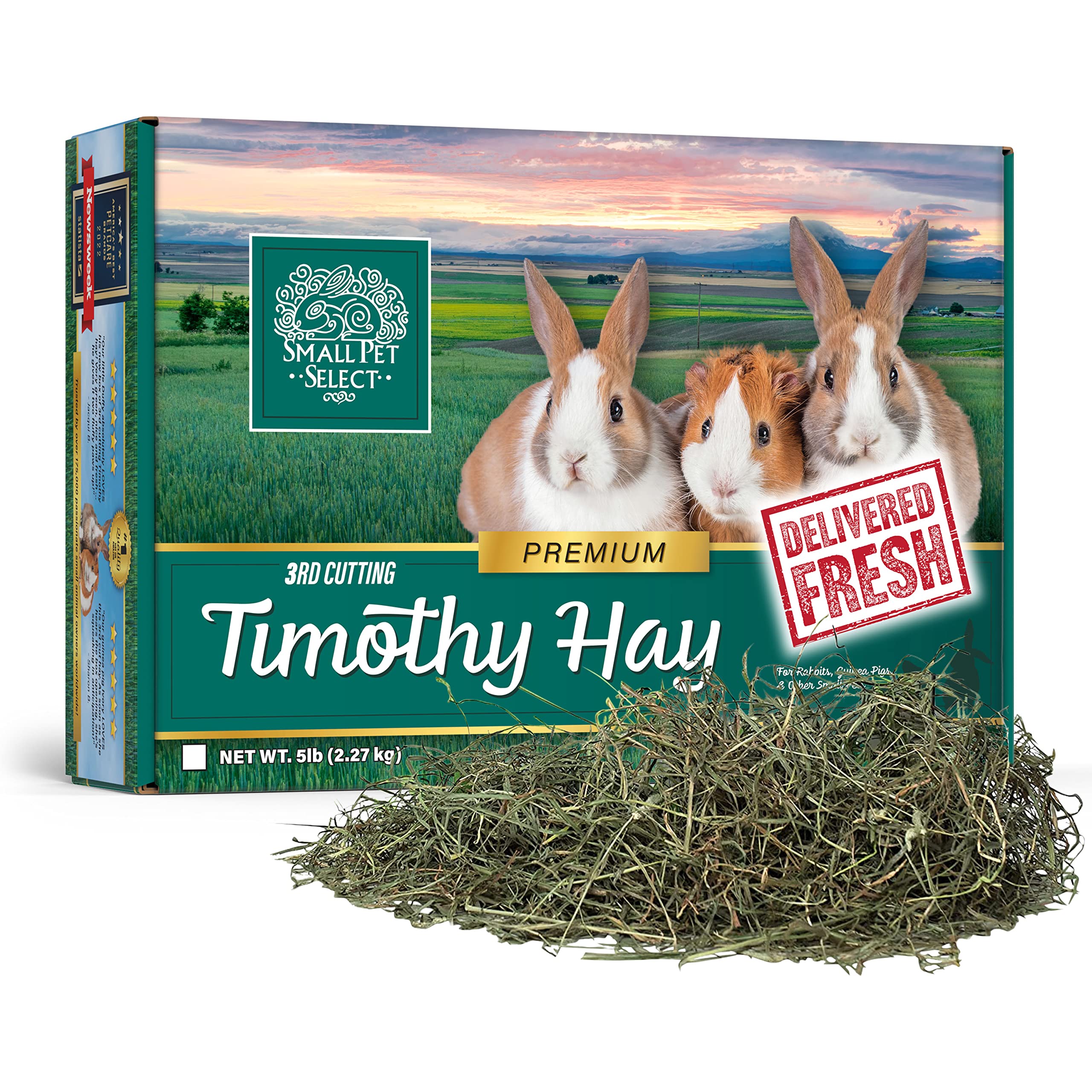 Small Pet Select Foin Timothy 3e coupe, feuillage plus doux pour une meilleure dégustation.