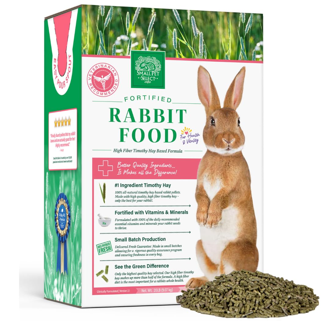 Small Pet Select croquettes au foin haute fibre pour lapin, soutien digestif.