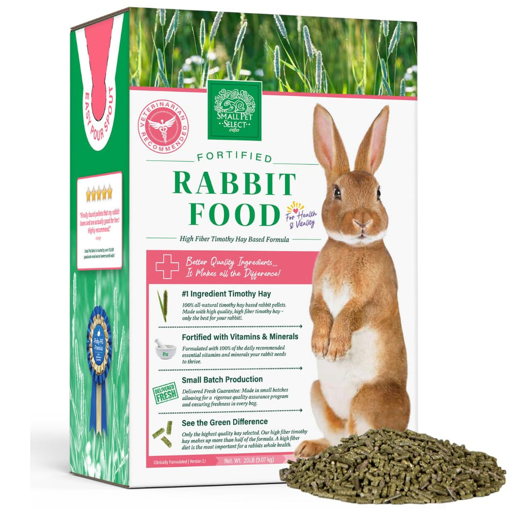 Small Pet Select croquettes au foin haute fibre pour lapin, soutien digestif.