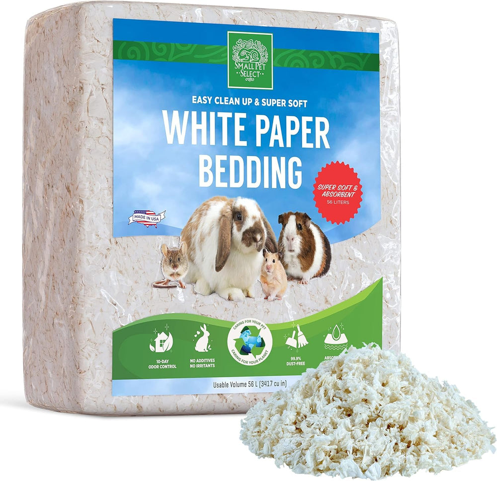 Small Pet Select litière en papier blanc 56L, facilite le nettoyage ciblé et l'espace propre