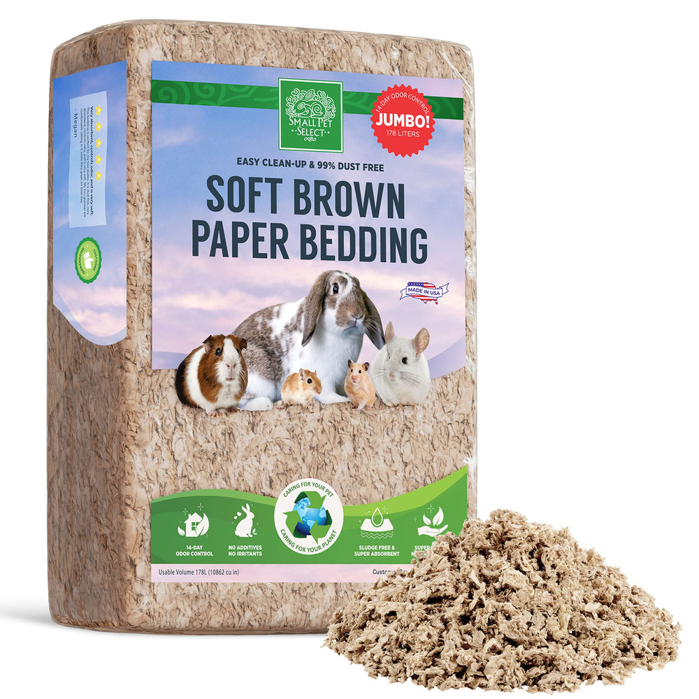 Small Pet Select litière papier naturel 178L: douceur et absorption pour petits animaux.