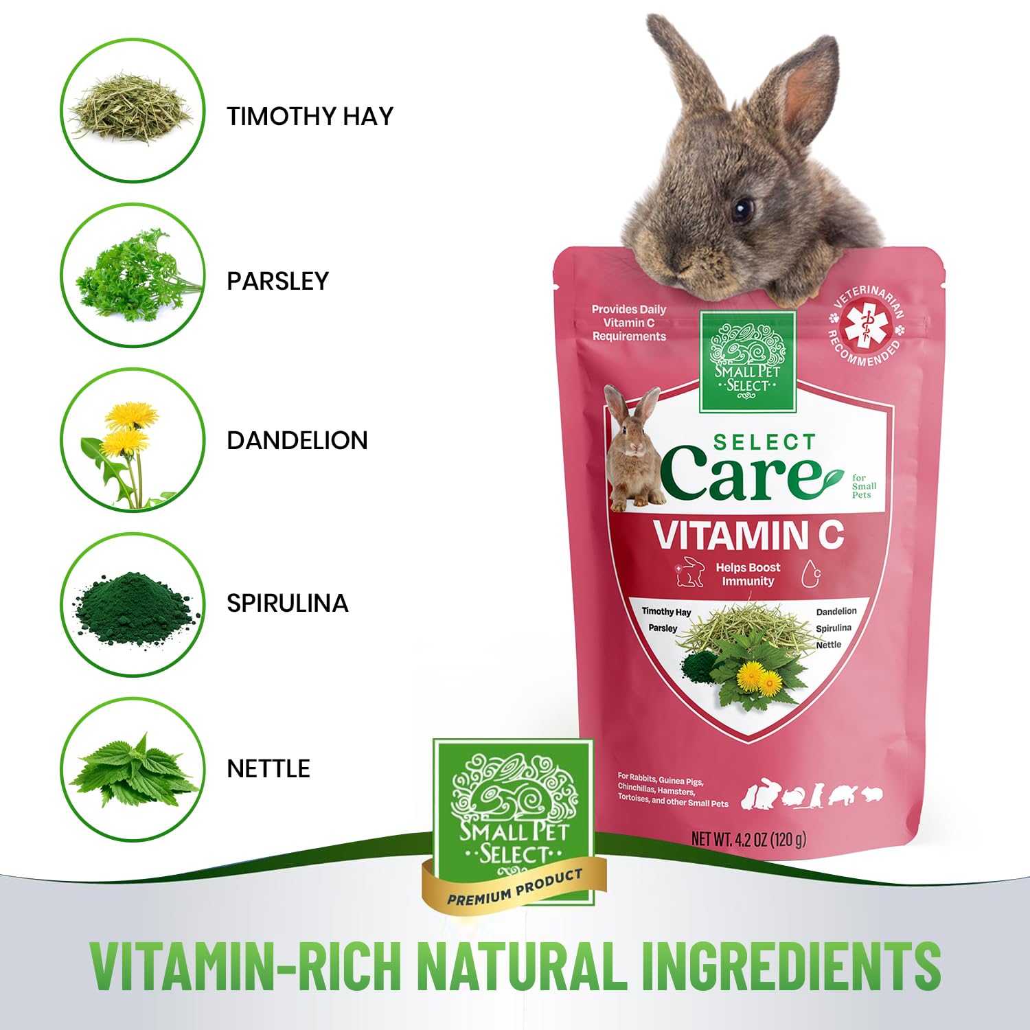 Select Care: herbes naturelles pour soutien énergétique et bien-être des petits animaux.