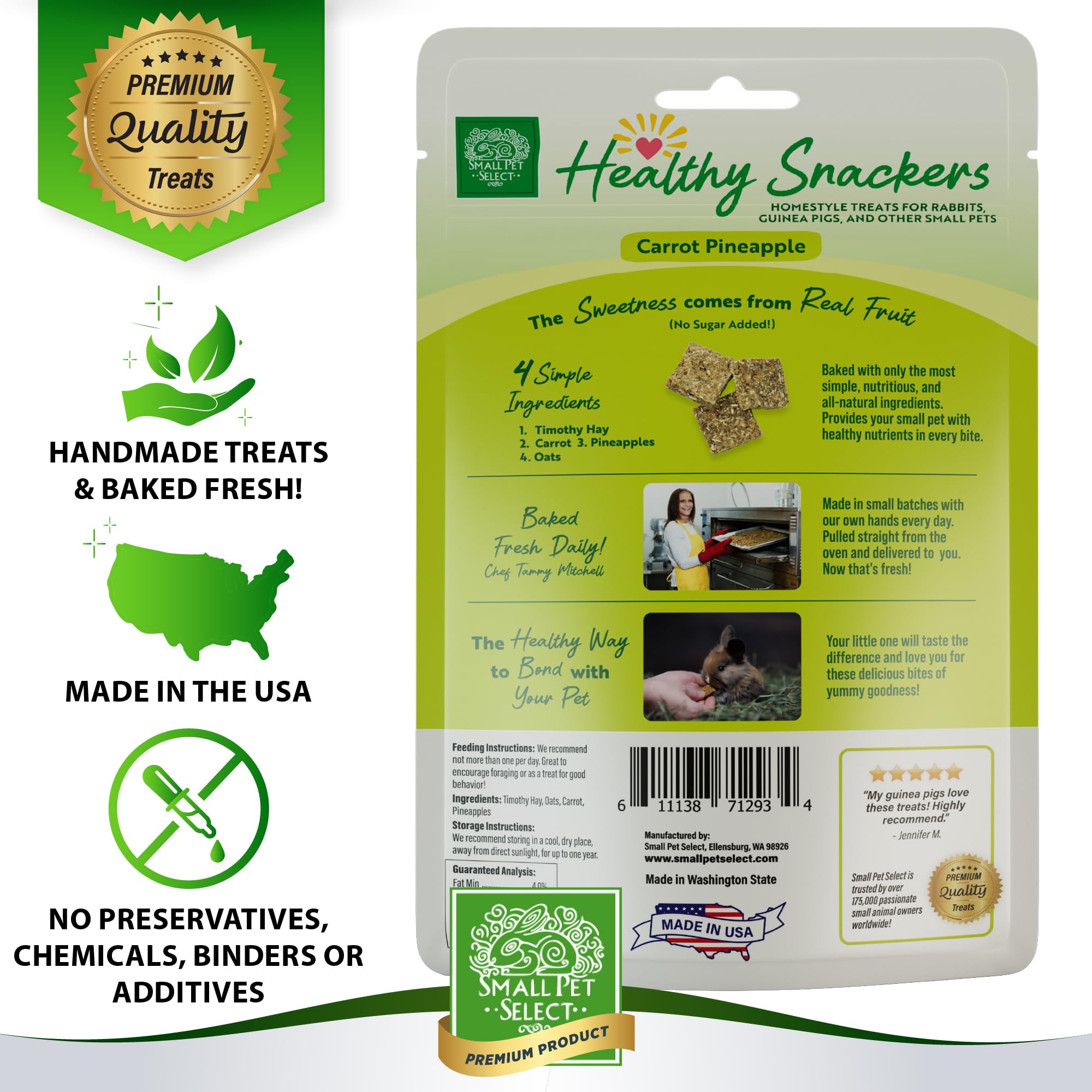 Bouchées croustillantes Small Pet Select Snackers, idéal pour l'enrichissement sensoriel.