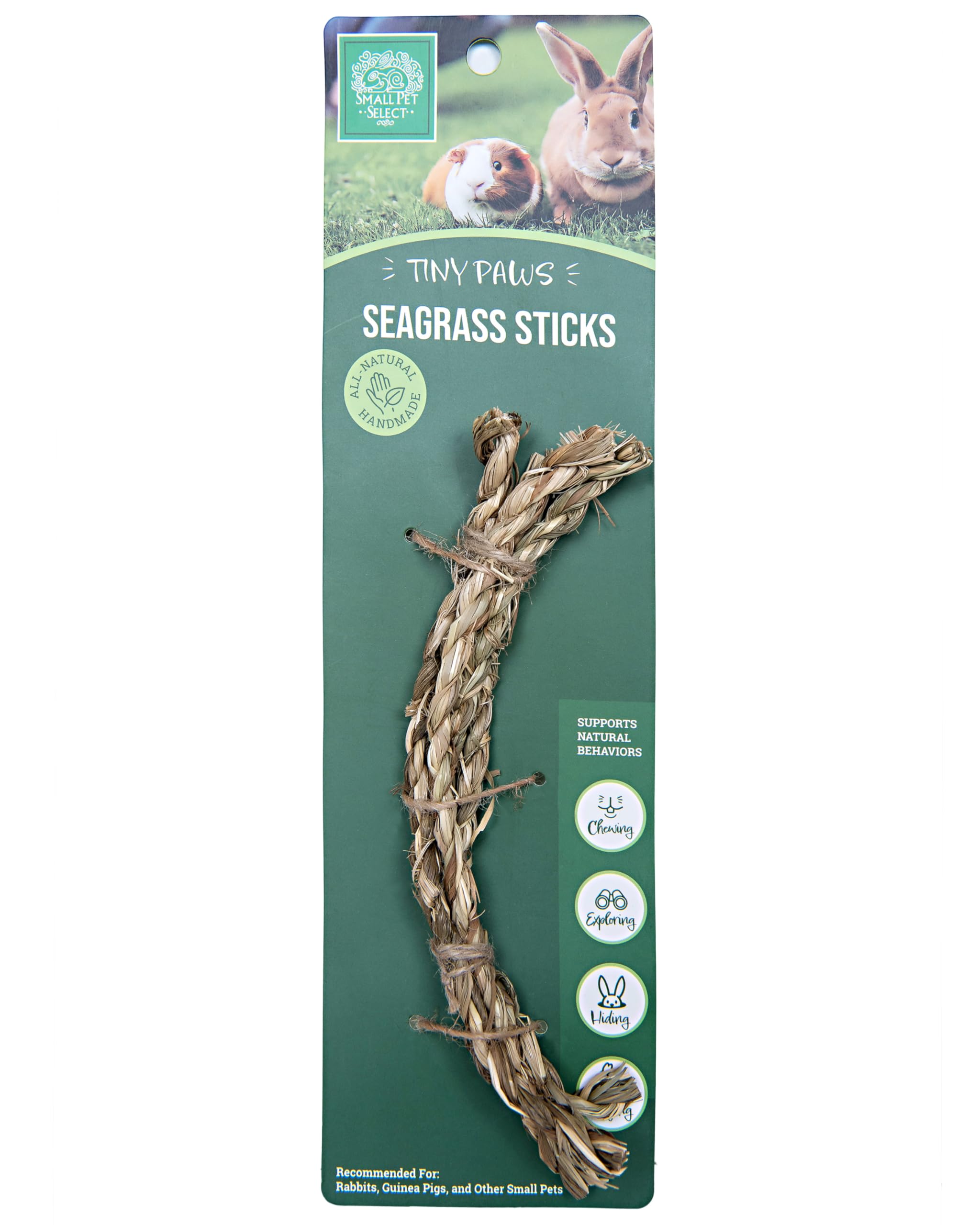 Small Pet Select Tiny Paws baton-en-herbe offre rongement simple et stimulation sensorielle.