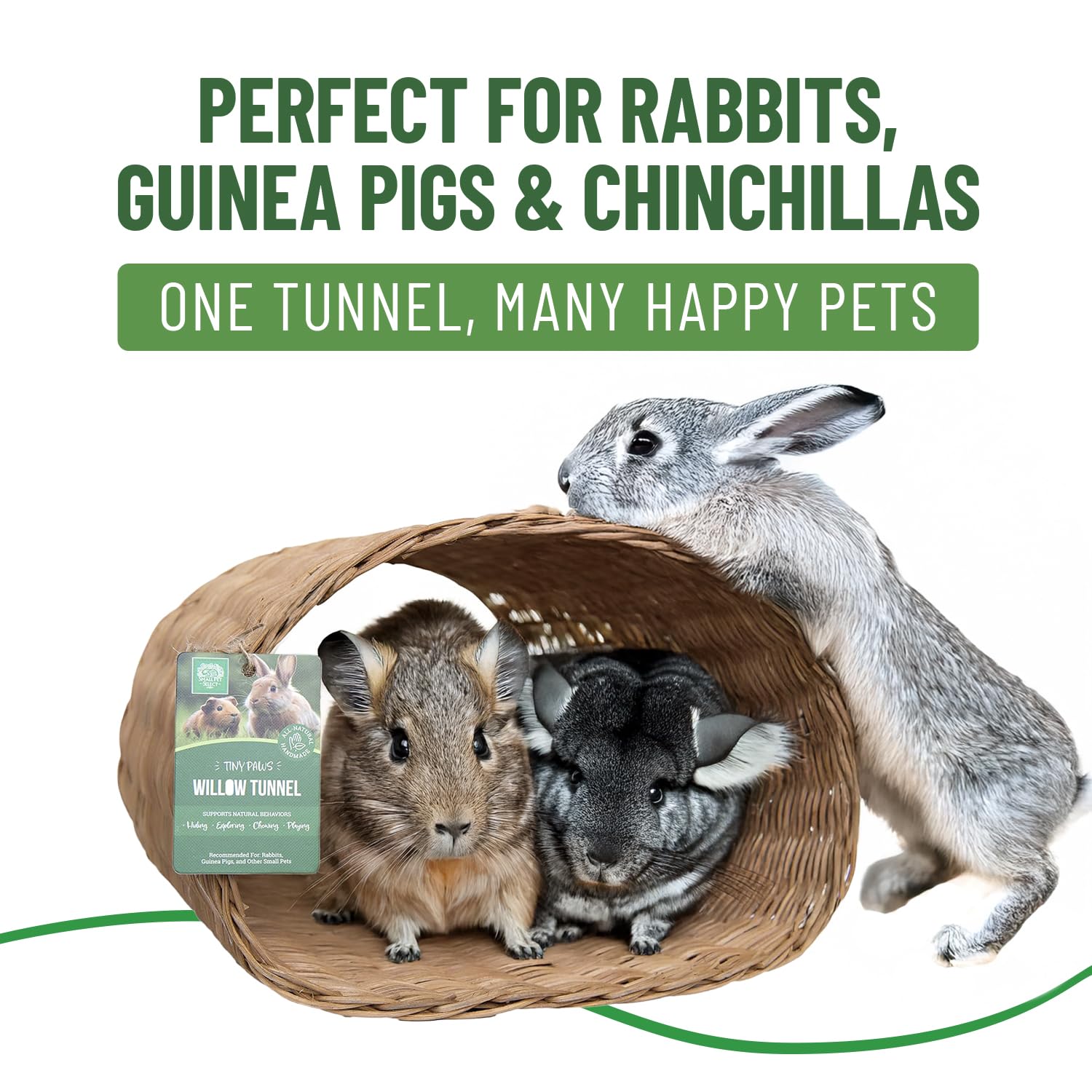 Small Pet Select Tiny Paws Tunnel Saule Jumbo, stimulation mentale et activité physique pour lapins.
