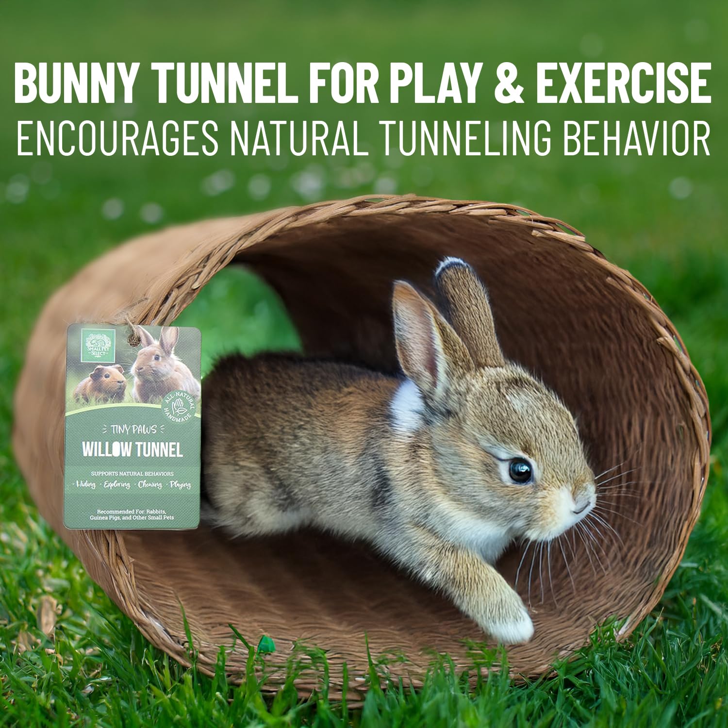 Small Pet Select Tiny Paws Tunnel Saule Jumbo, habitat polyvalent pour cages et aires de jeu.