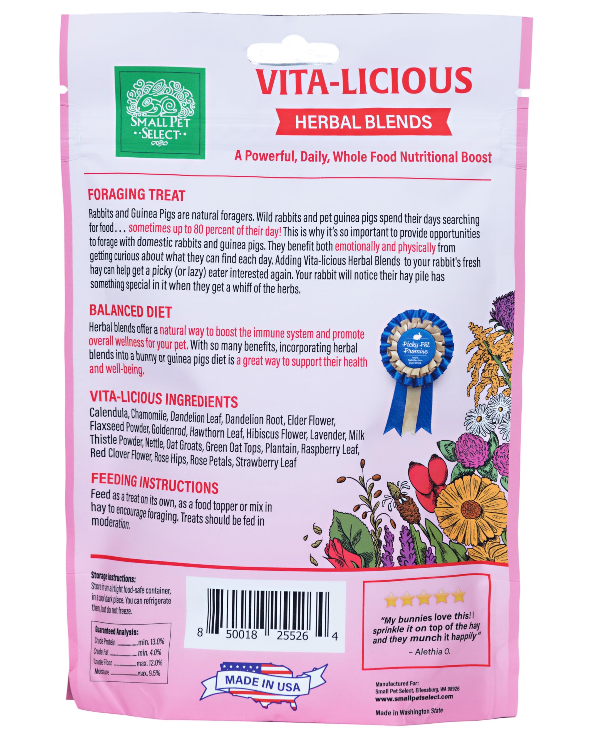 Small Pet Select Vita-Licious : friandise aux herbes pour stimuler l'appétit