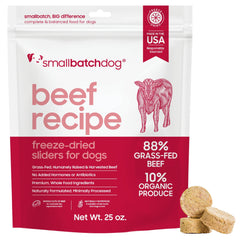 Smallbatch Pets Boeuf Séché emballage pratique prêt à hydrater