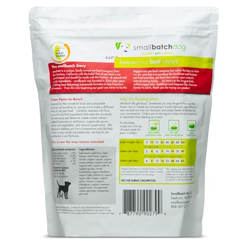 Smallbatch Pets Boeuf Séché réhydratation rapide avec de l'eau