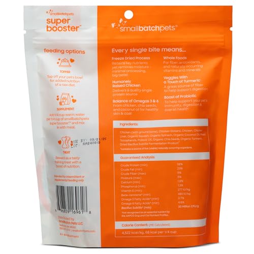 Smallbatch probiotiques et curcuma pour immunité et articulation chez chiens et chats.