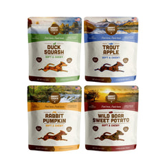 Smart Cookie assortiment quatre saveurs biscuits: récompense idéale pour l'entraînement et les chiens sensibles.
