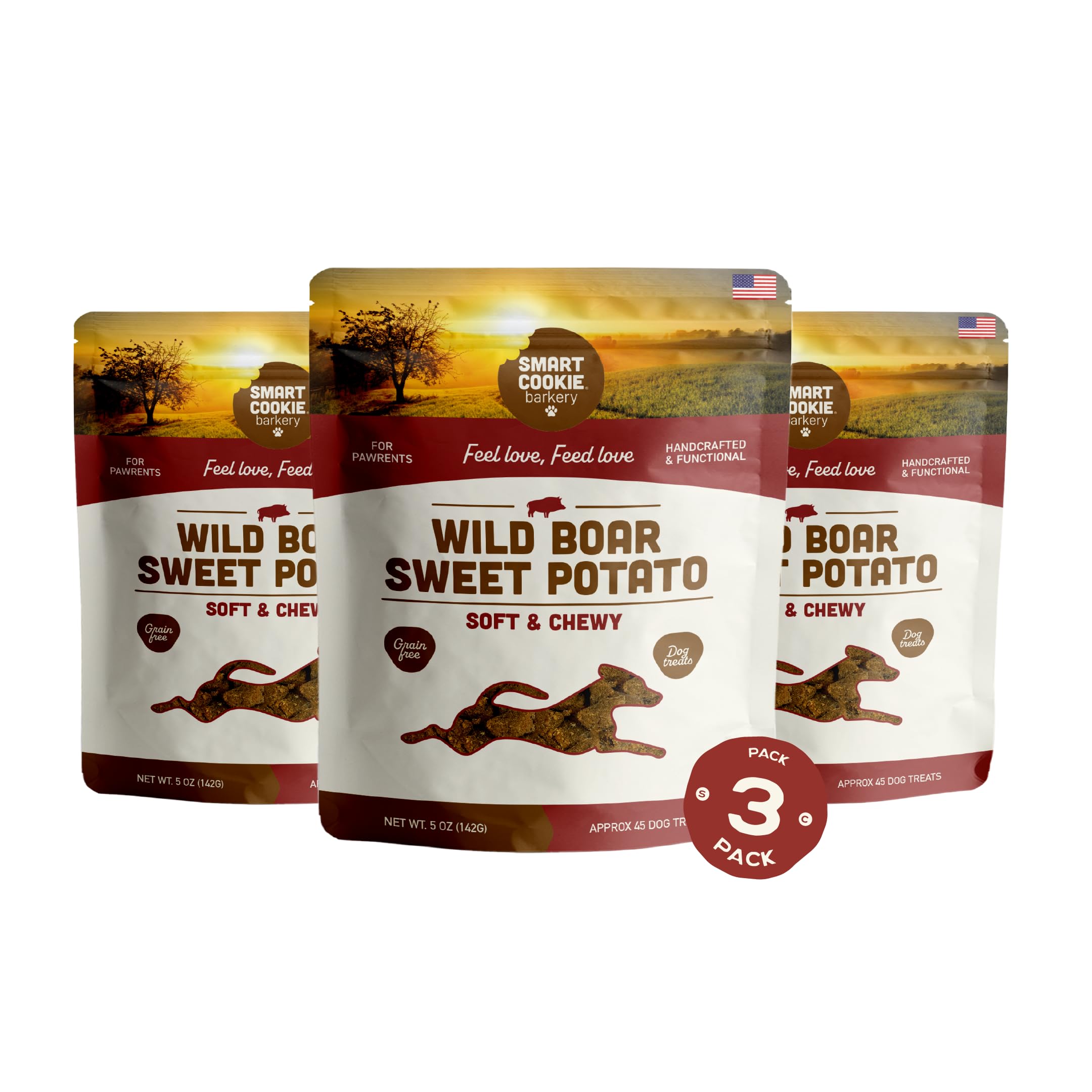Sachet Smart Cookie sanglier patate douce, friandises naturelles pour chien – récompense idéale.