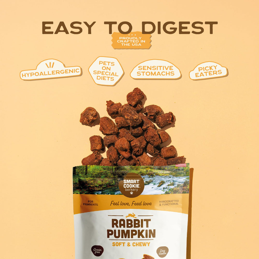 Smart Cookie sans cereales lapin citrouille, option adaptée pour chiens sensibles.