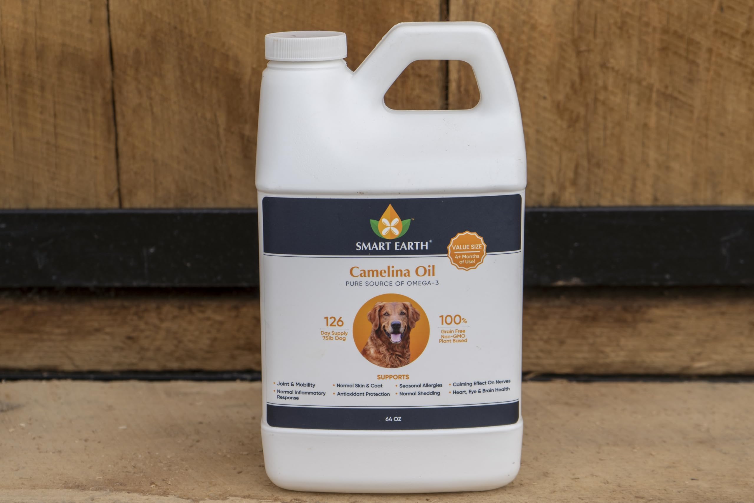 Smart Earth huile camelina pour chien – utilisation quotidienne simplifiée sur repas.
