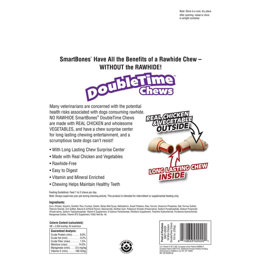 SmartBones DoubleTime Mini: facile à digérer, sans cuir pour une mastication agréable.