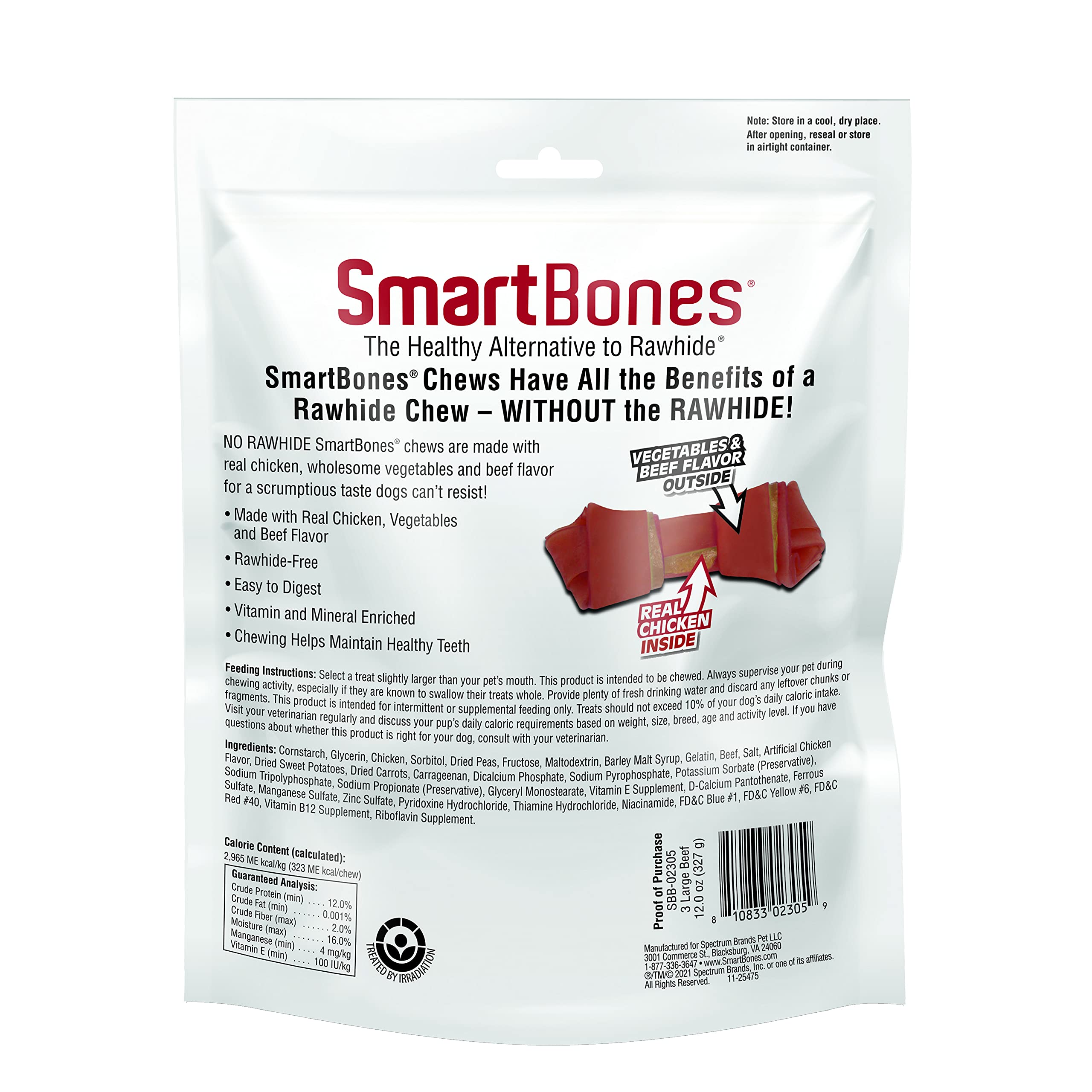 SmartBones sans cuir brut, friandise à mâcher sûre pour chiens.
