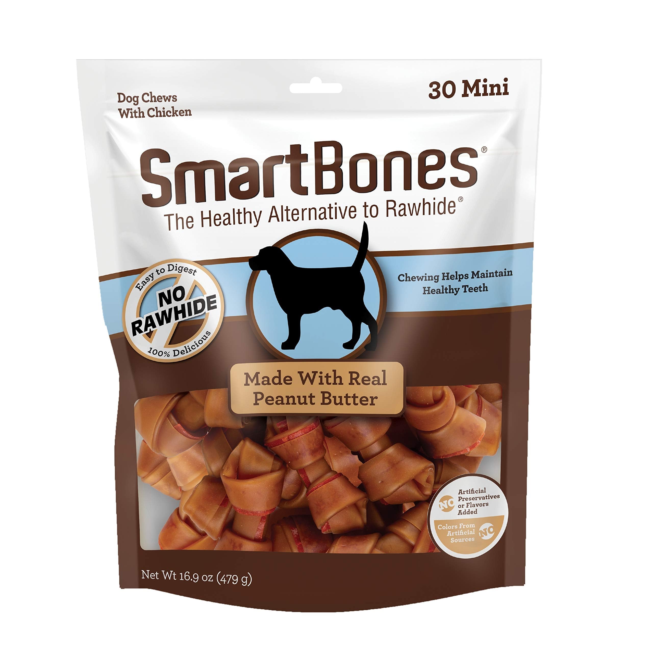 SmartBones mini-bouchées au poulet et beurre d'arachide, emballage pratique pour chien.