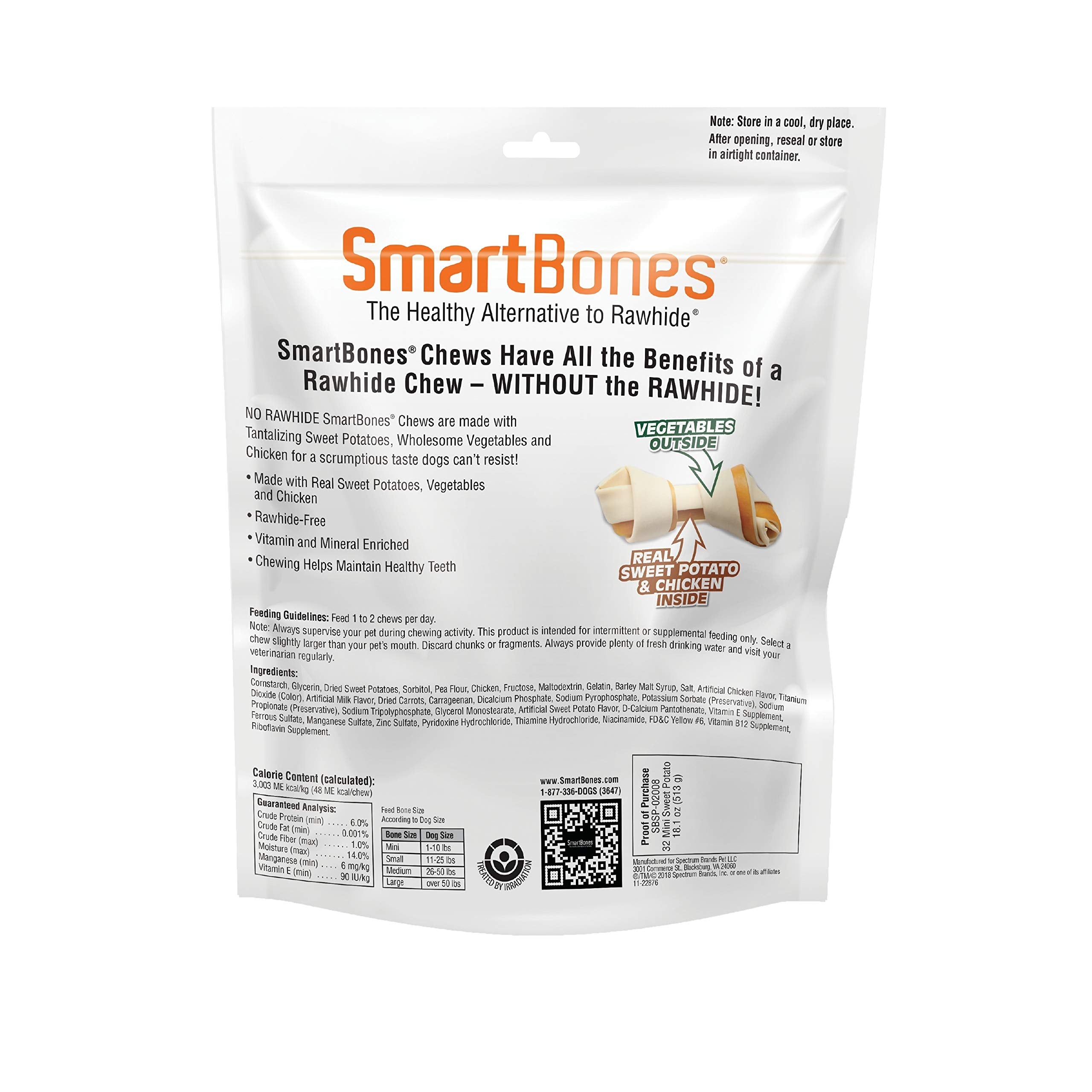 SmartBones Mini Chews forme os — texture croquante idéale pour mâcher.