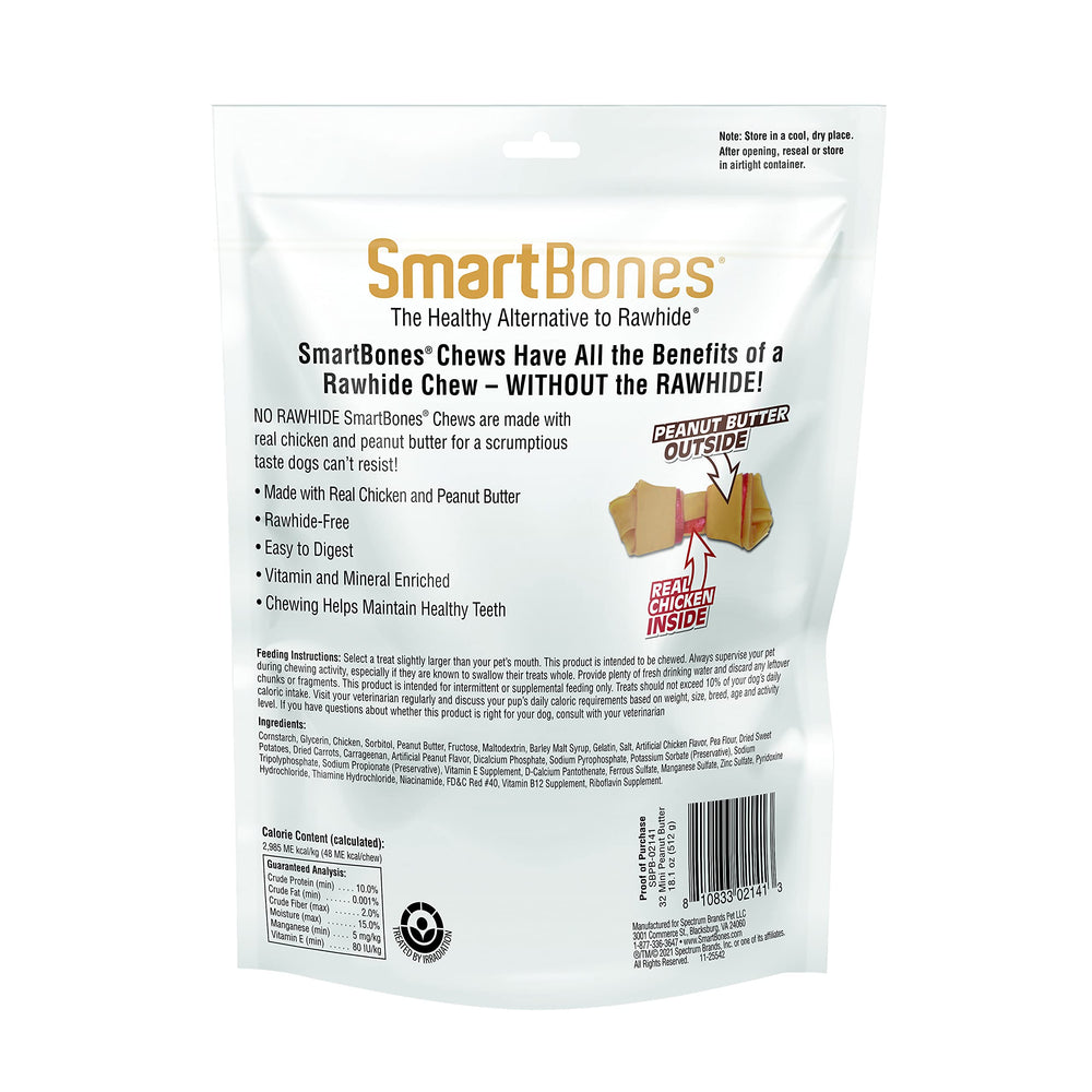 SmartBones Mini friandises en forme d os, taille compacte pour petites gueules