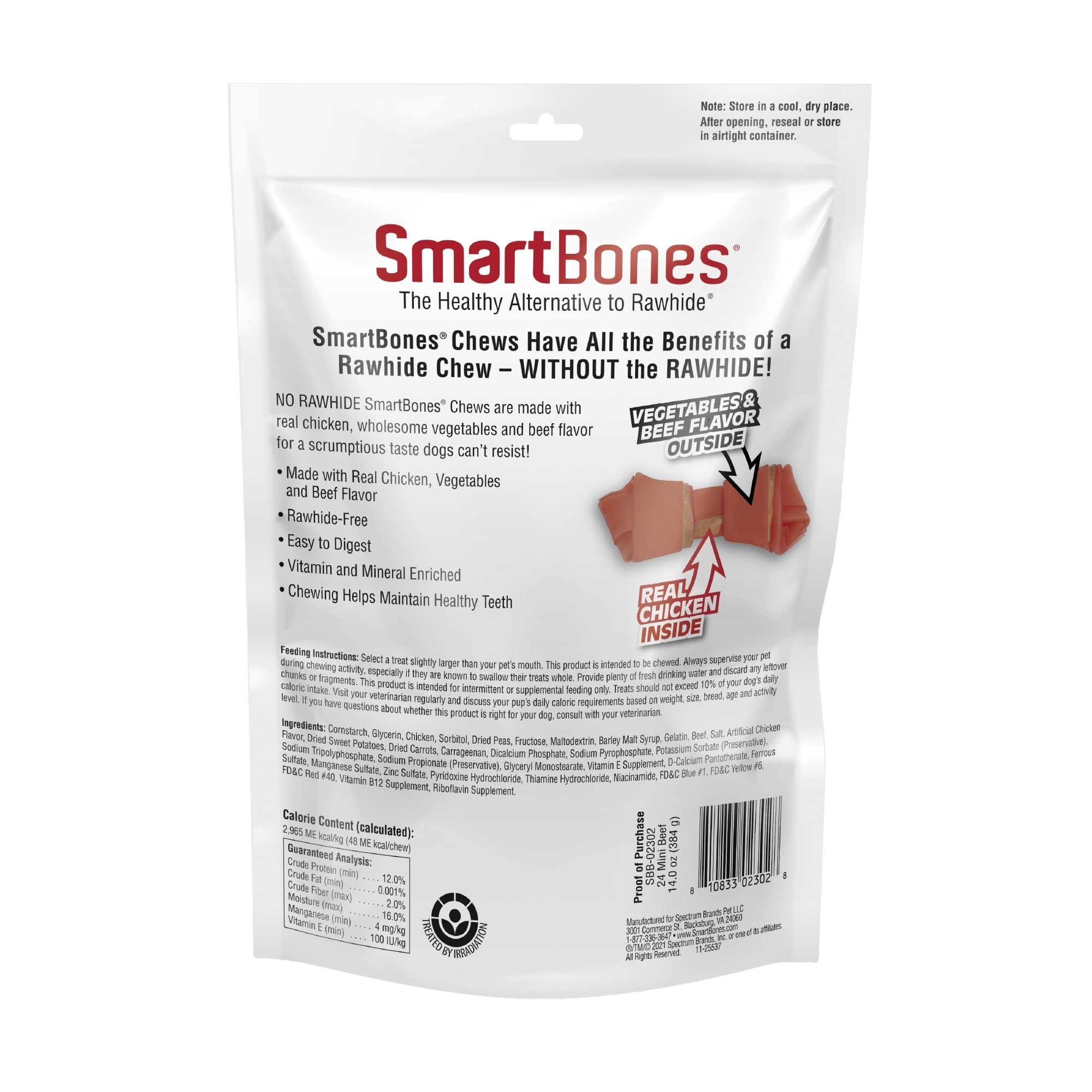 SmartBones Mini Os Boeuf-Poulet : bouchée savoureuse pour chiens actifs et gourmands.