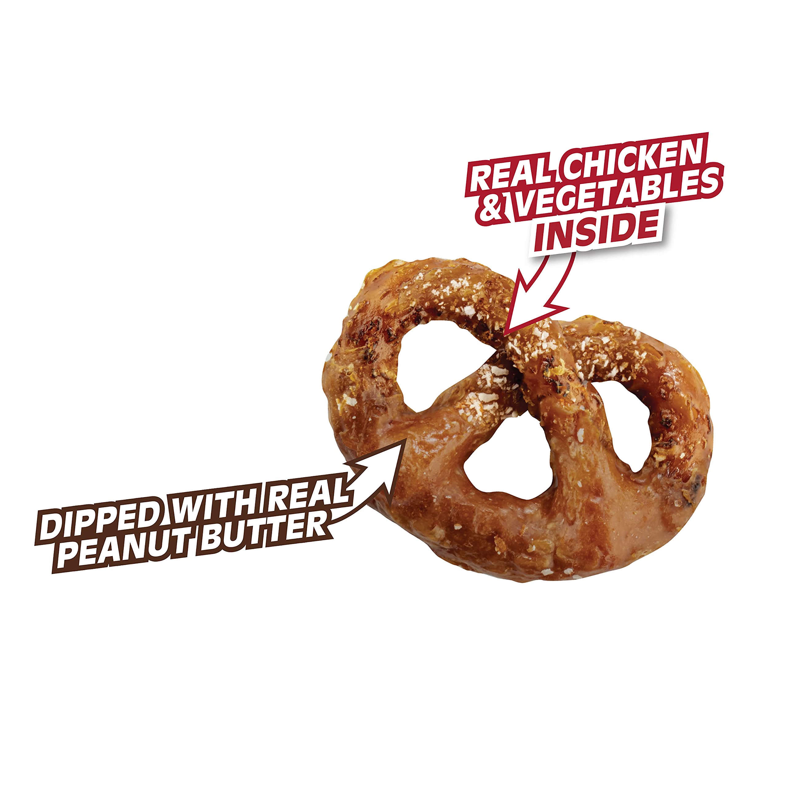 SmartBones Mini Pretzels croquant et savoureux : texture agréable lors du jeu
