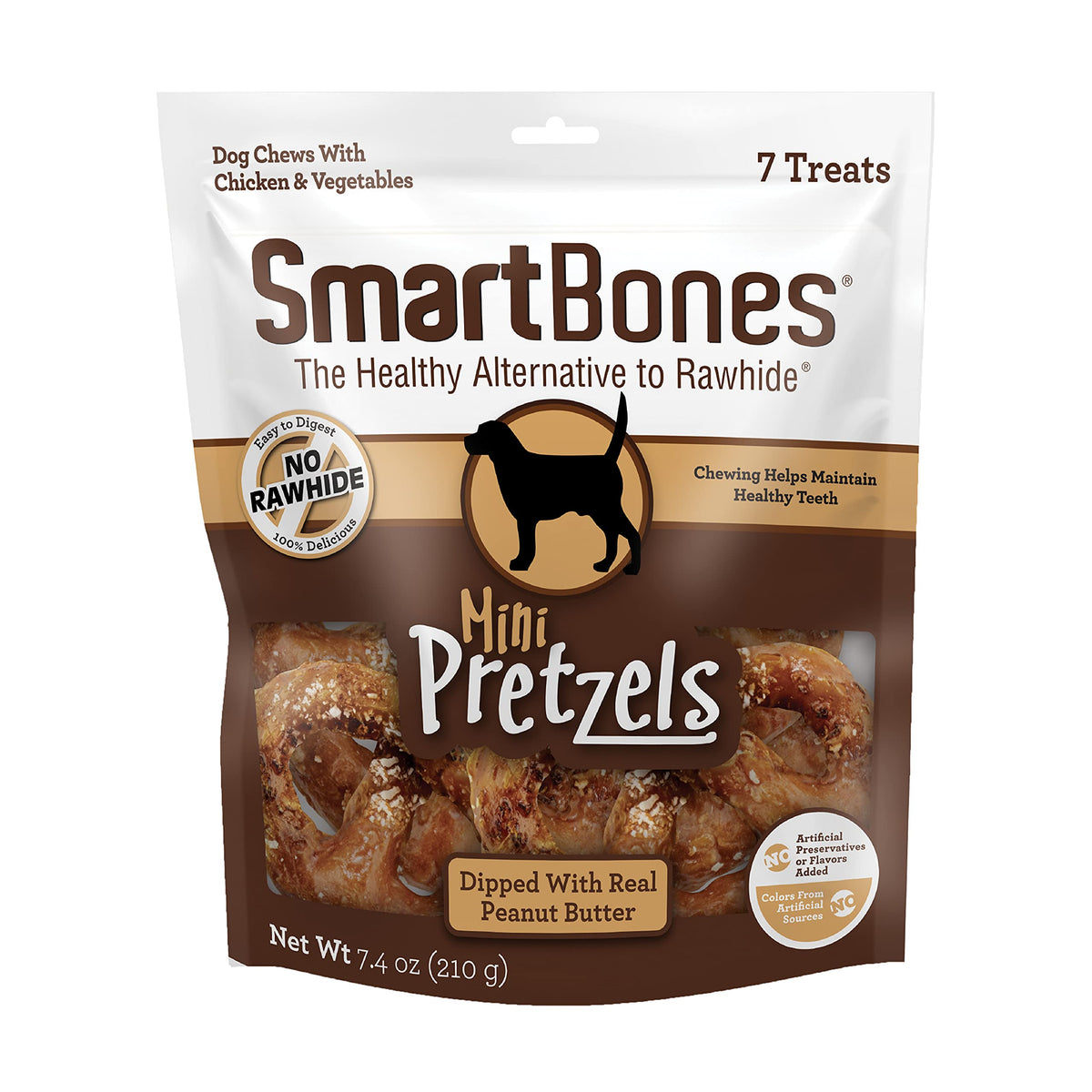 SmartBones Mini Pretzels sans-cuir : friandise facile à digérer pour chien