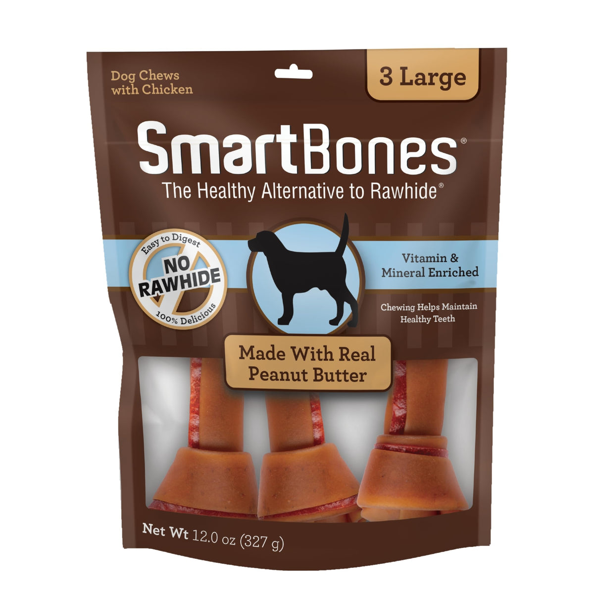 SmartBones – os sans cuir brut en emballage, pratique et prêt à stocker.
