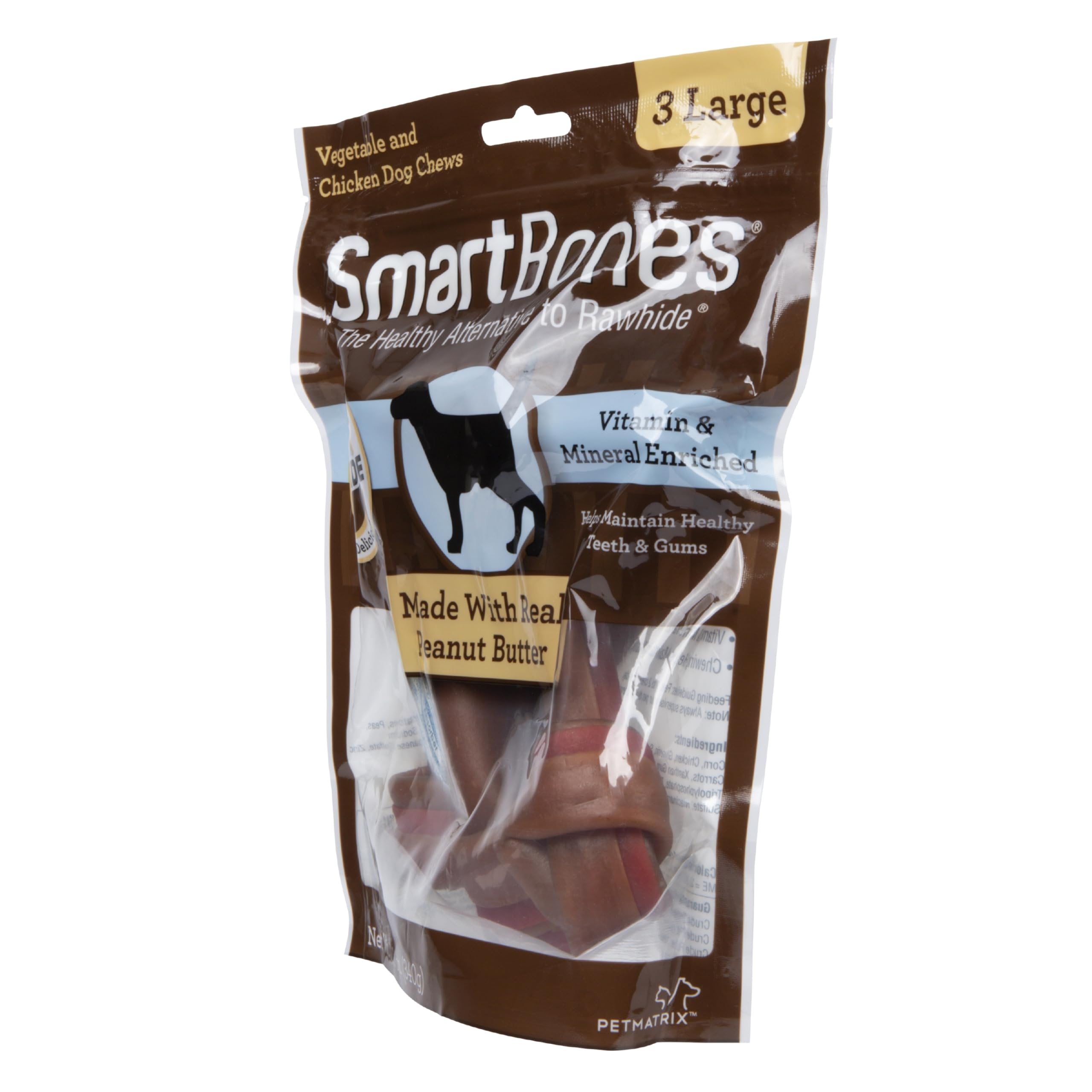 SmartBones – beurre de cacahuète réel et poulet pour le goût intense.