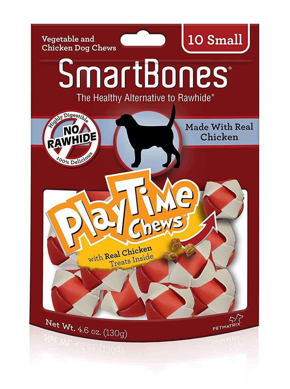 SmartBones PlayTime Chews emballage — friandises sans rawhide faciles à digérer.