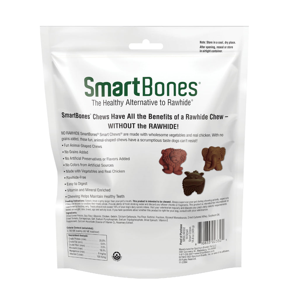 SmartBones – poulet et légumes, goût naturel pour chiens gourmands.