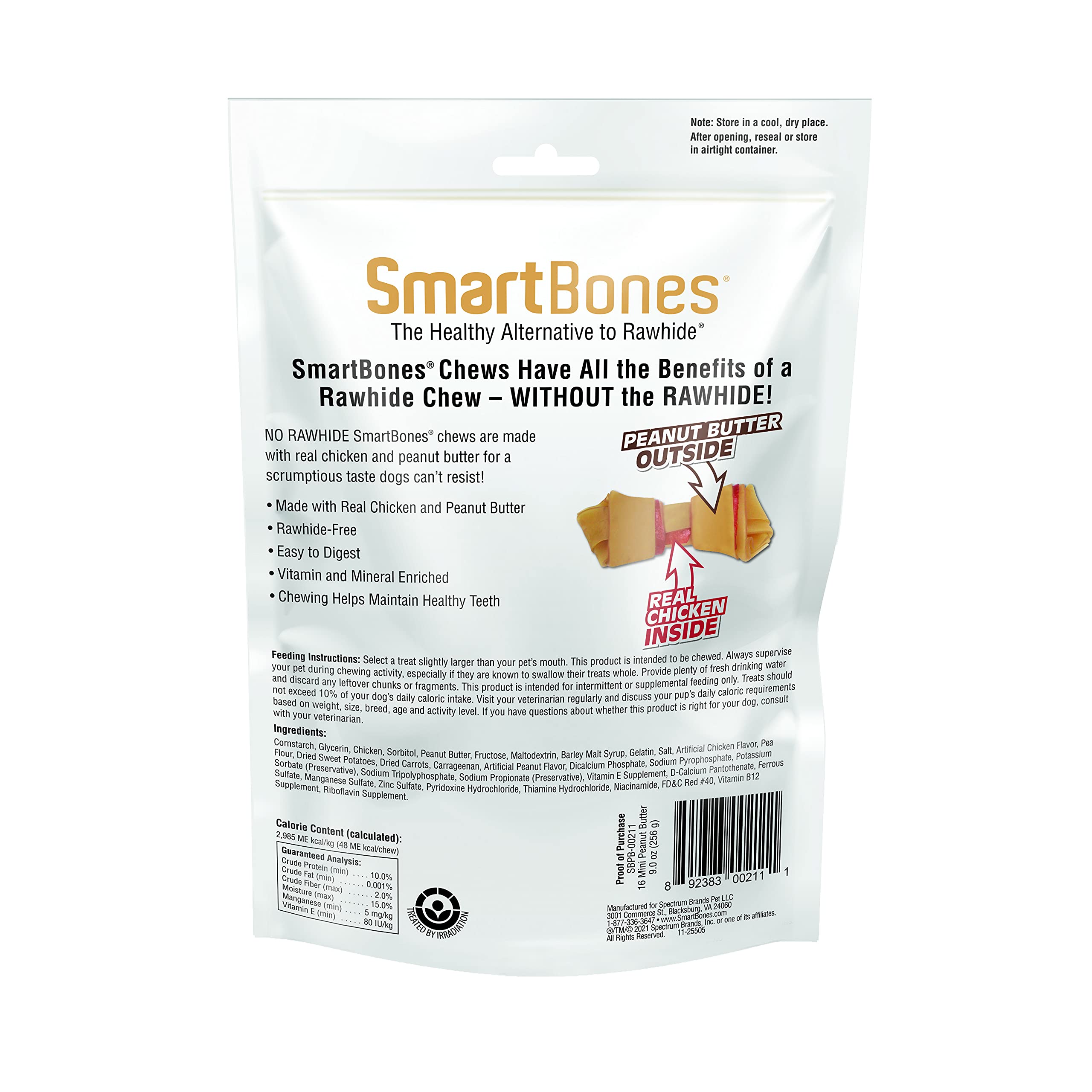 SmartBones sans cuir brut: option digestible sans cuir pour chiens actifs.