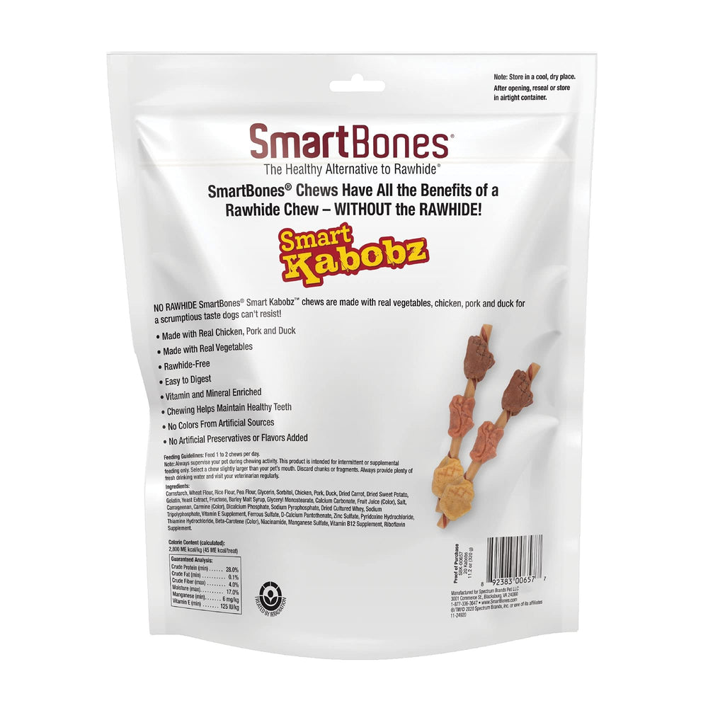 Texture croquante des SmartBones Smart Kabobz pour une mastication durable.
