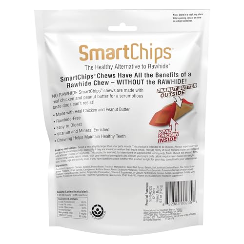 SmartChips en tranches avec poulet et beurre de cacahuète, bouchées appétentes