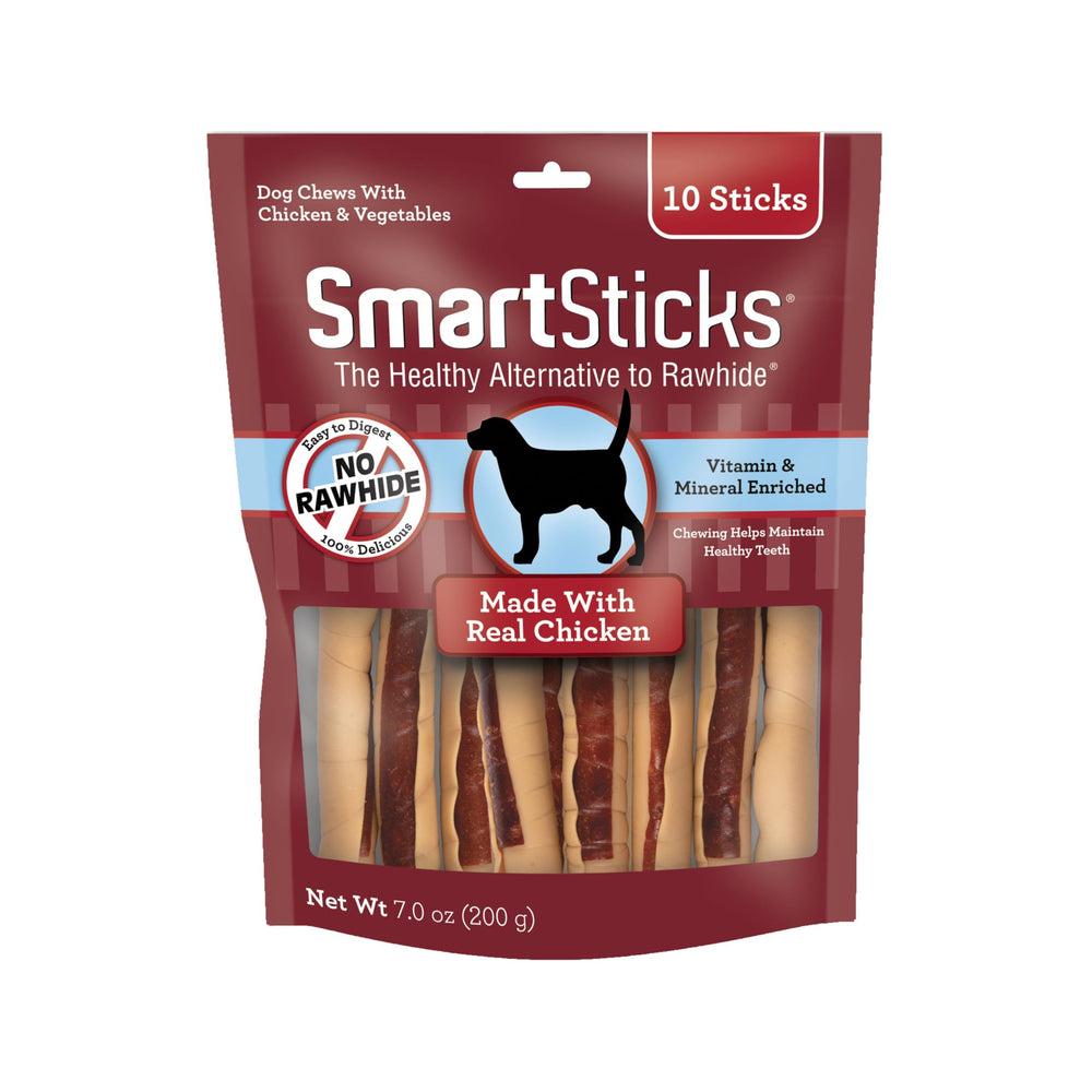 SmartBones SmartSticks: baton-poulet-legumes, friandise sans cuir brut pour la mastication.