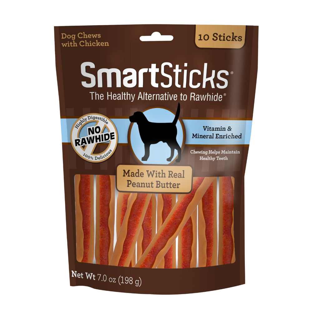 SmartBones SmartSticks emballage visible, friandise sans cuir pour chiens.
