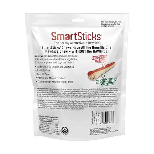 SmartBones SmartSticks: poulet-reel-et-legumes, goût savoureux et entretien potentiel des dents.