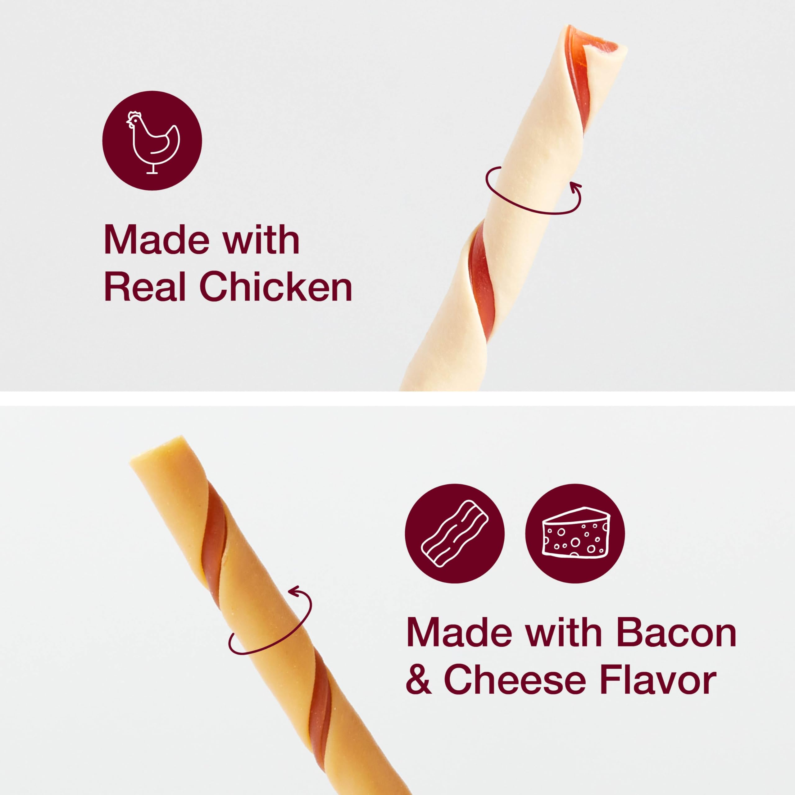 SmartBones Twist Sticks saveur bacon-fromage : option appétissante sans cuir