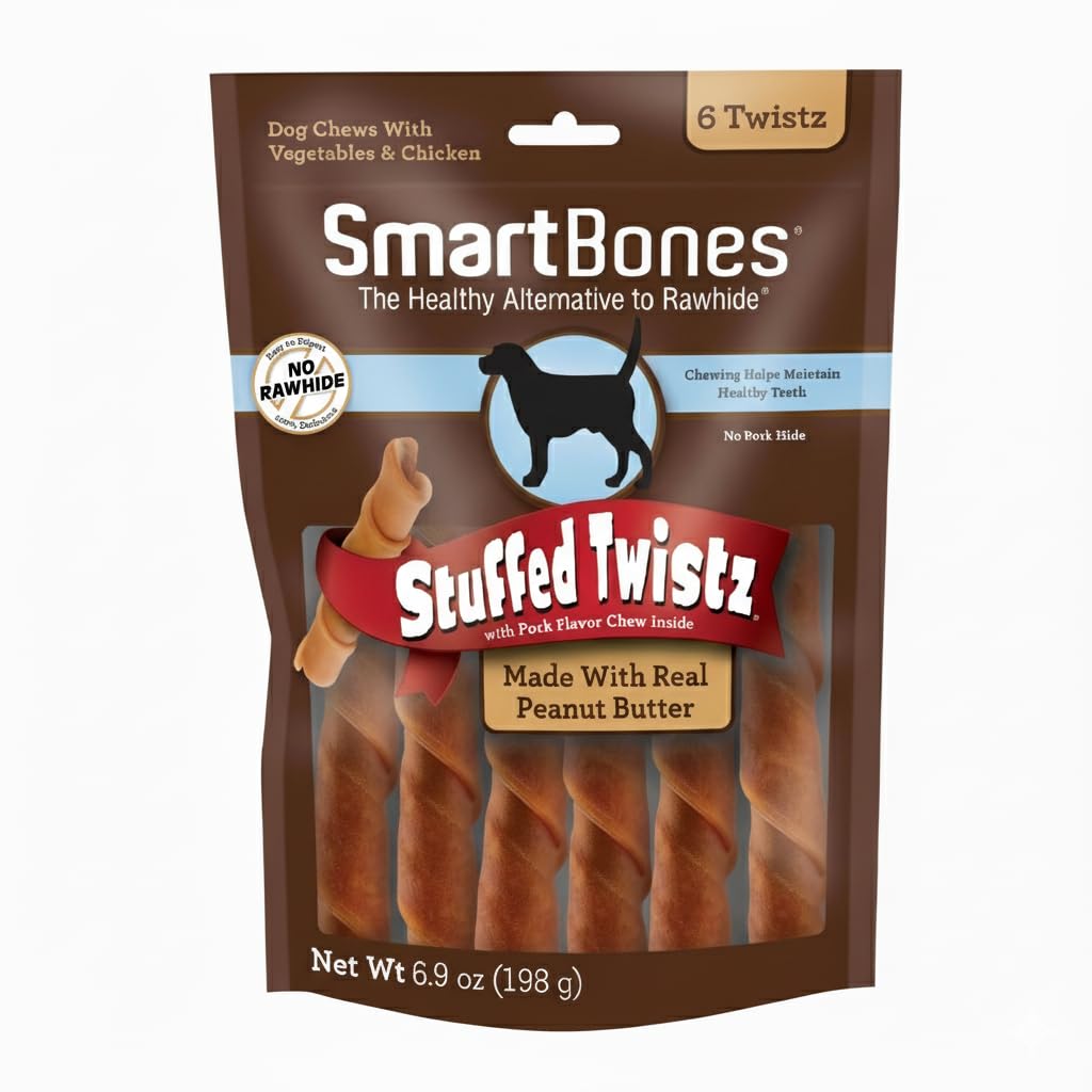 SmartBones Twistz fourrés au beurre d'arachide et porc, centre savoureux.