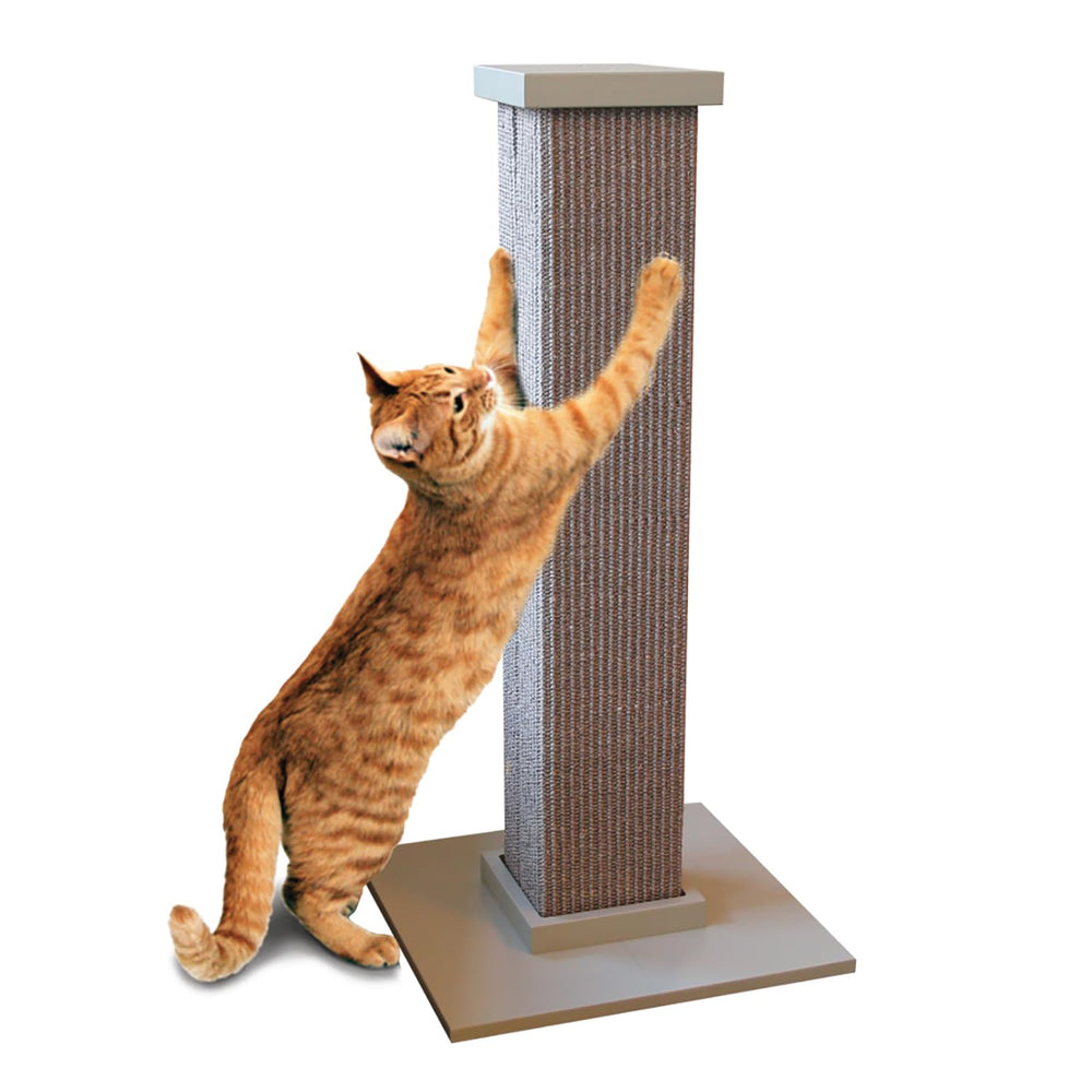 SmartCat post-grattoir gris 32 pouces montre la colonne robuste protégeant vos meubles.