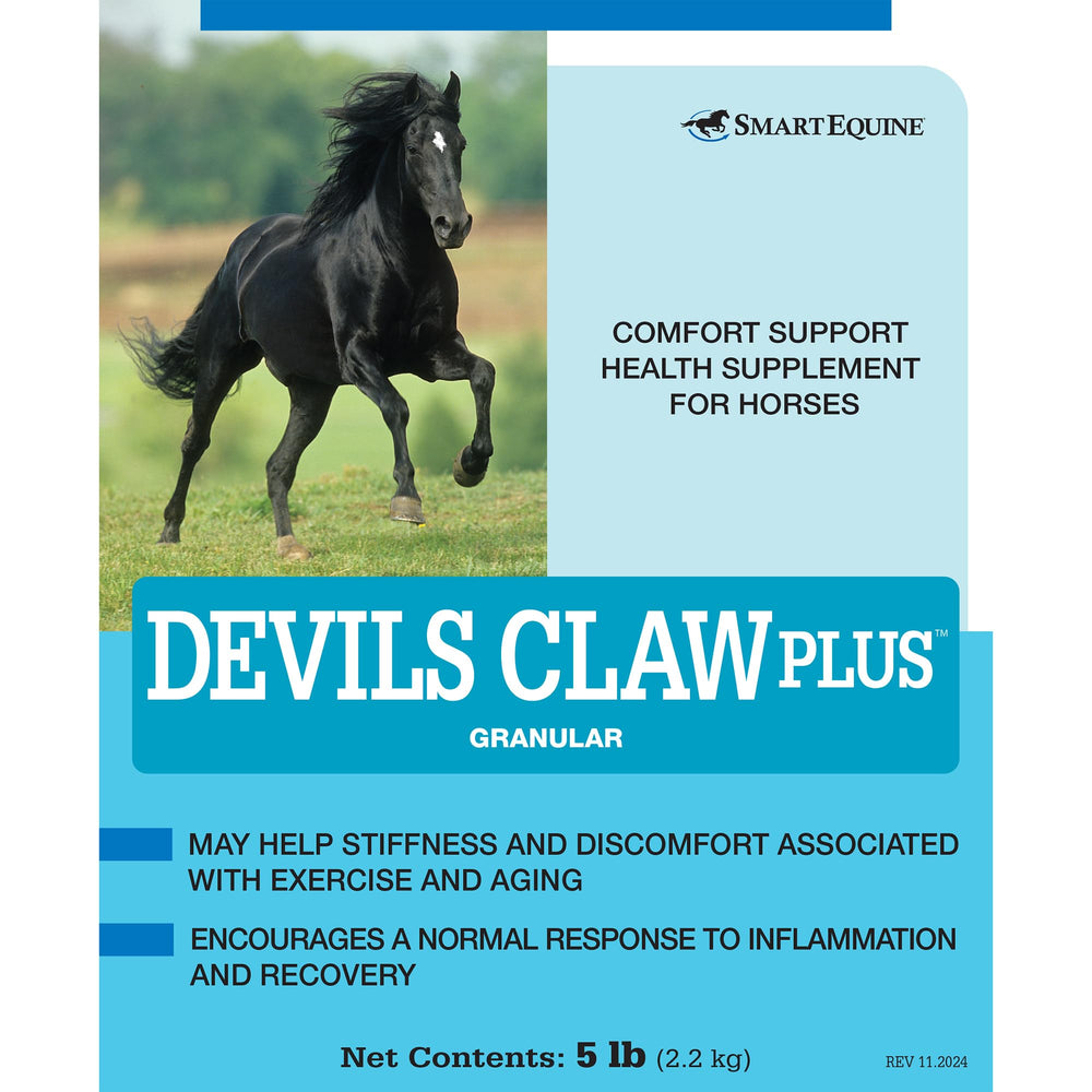 SmartEquine Devil's Claw Plus : yucca, boswellia et vitamine C pour le confort articulaire.