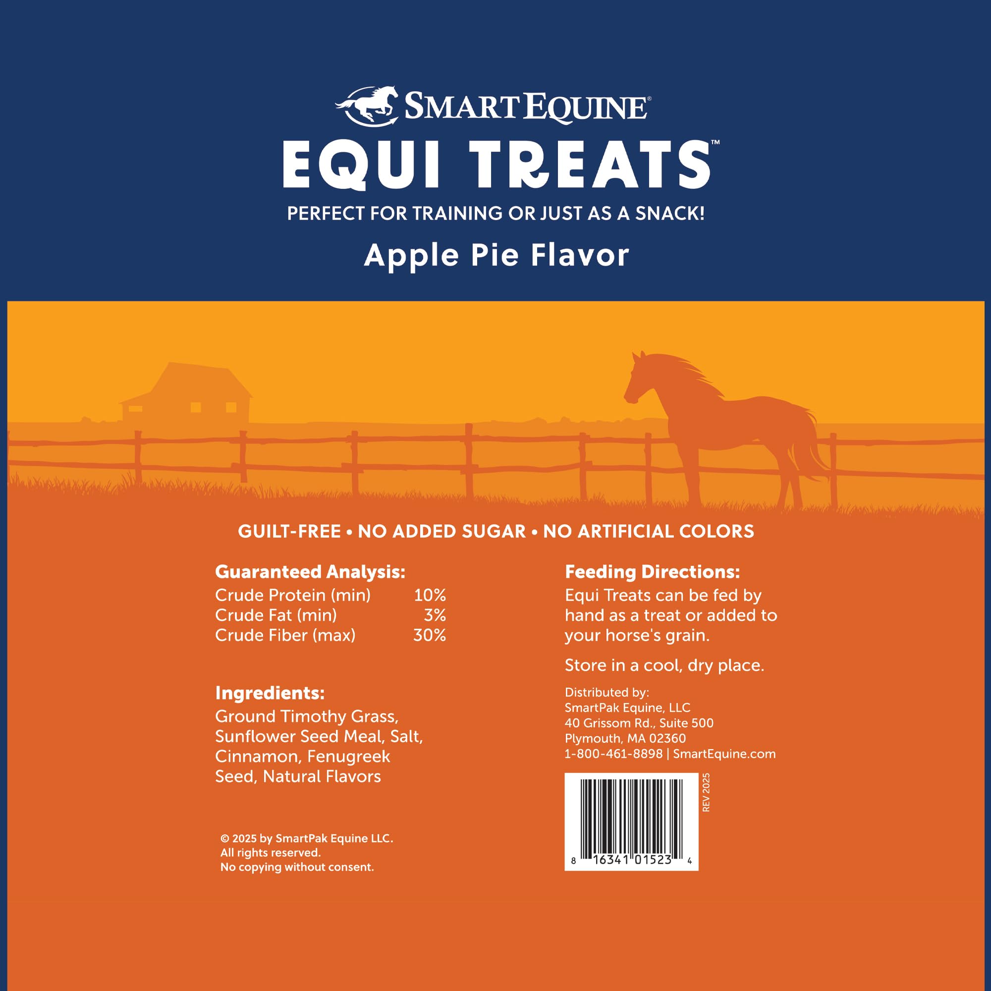 SmartEquine Equi Treats, biscuit farine tournesol, source de fibres pour le bien-être.
