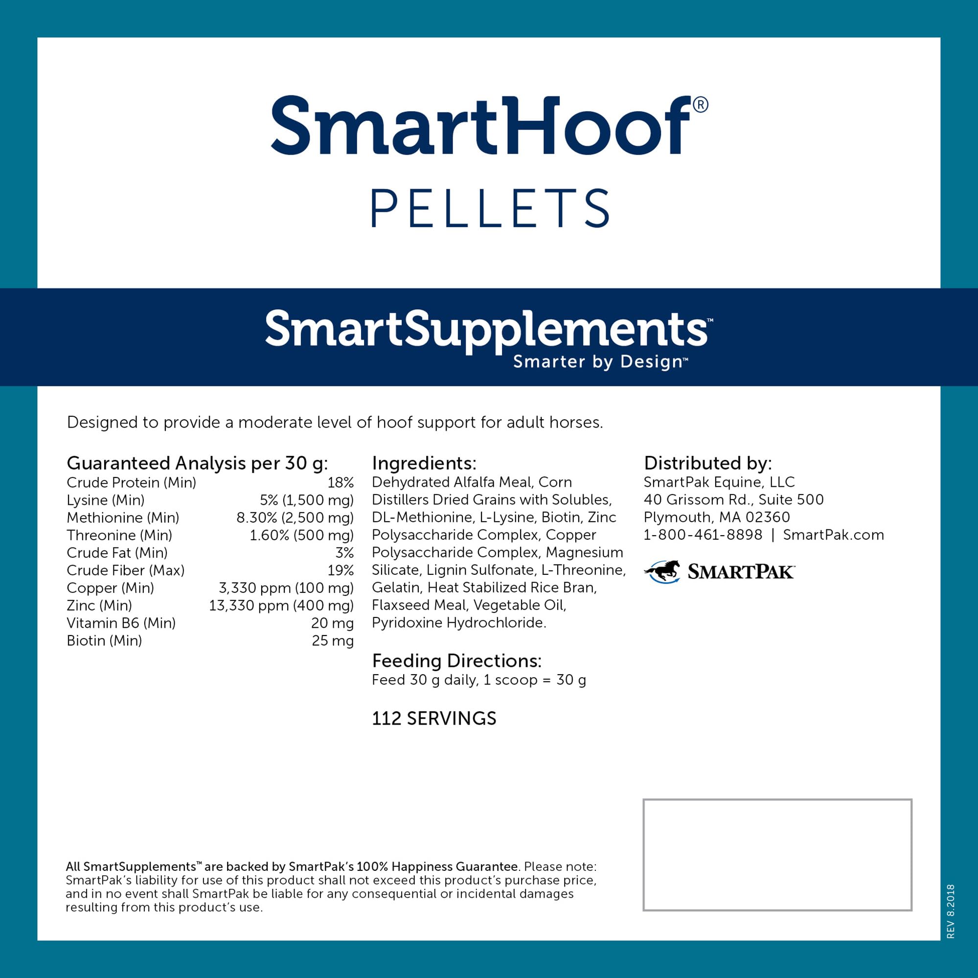 SmartEquine SmartHoof granulés — doseur pratique pour mesurer avec précision.